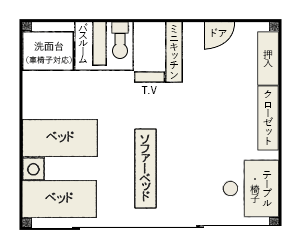 間取り図：ファミリールーム洋室〈北アルプス側1階〉
